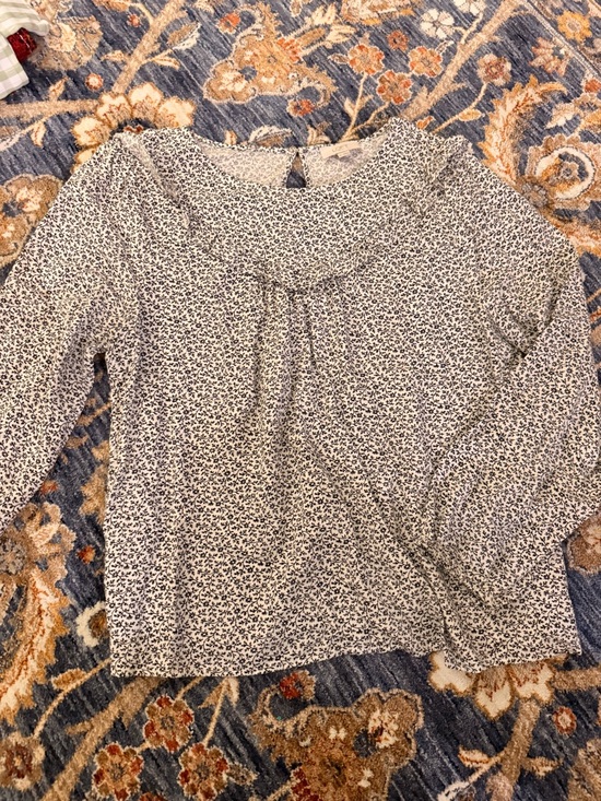 LOFT Tops - Long-Sleeve Printed Women's Top in Black and White